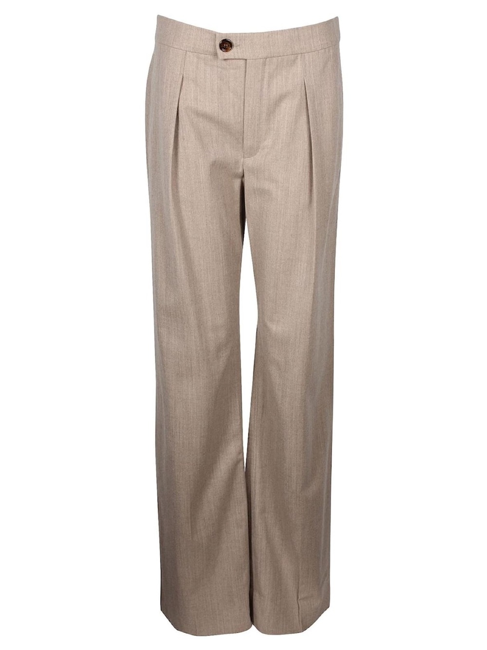 Chloé Foggy Khaki Wool Loose Fit Pant Flesh